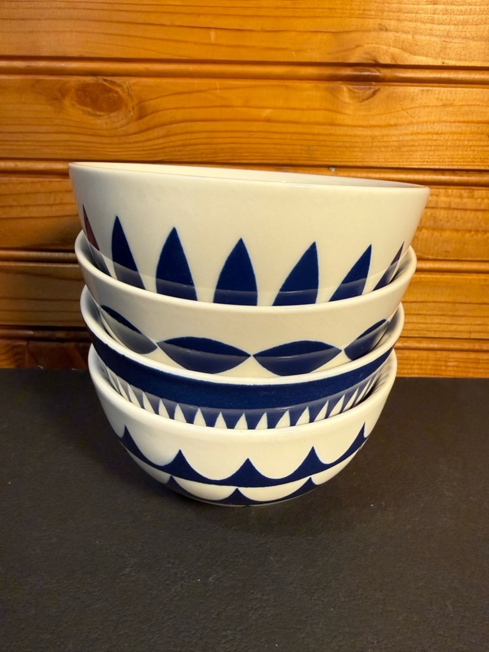 NIB - Be Home Set of 4 Dip Bowls Blue & White Antra Svarcs Alltrue.